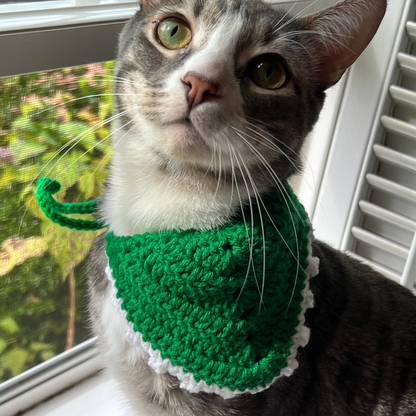 Christmas Holidays Cat Bandana Crocheted Cat Bandana Cat Accessories Cat Supplies Cat Costumes Pet Accessories Pet Supplies Pet Clothing