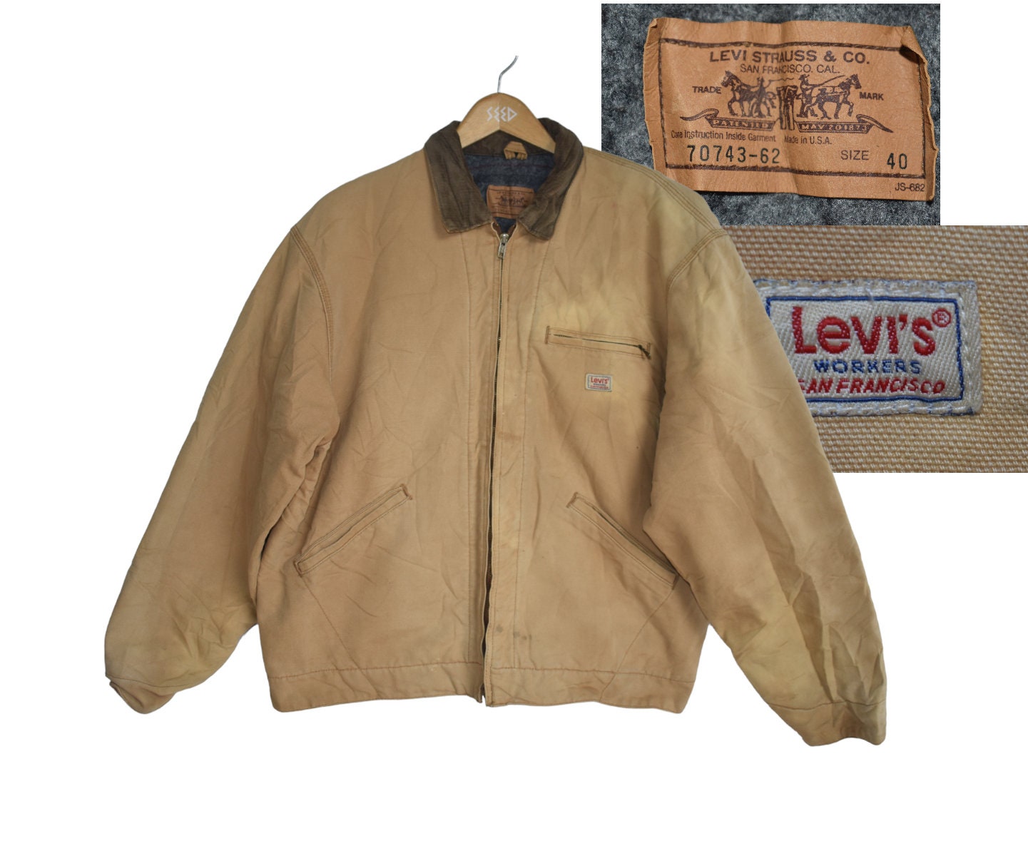 Vintage Levi's Heavy Workers Jacket With Blanked Lining - Etsy Finland