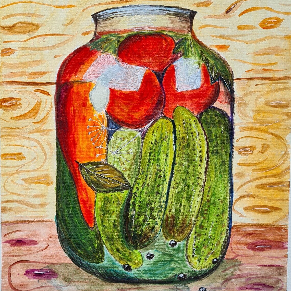 Gemüse Aquarelle Malerei Original Aquarelle Wandkunst Küche | Etsy
