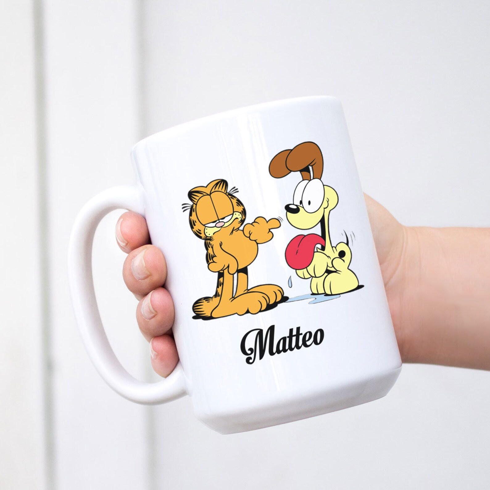 Garfield Mugs Personalized Garfield Mug Custom Name Mug Etsy
