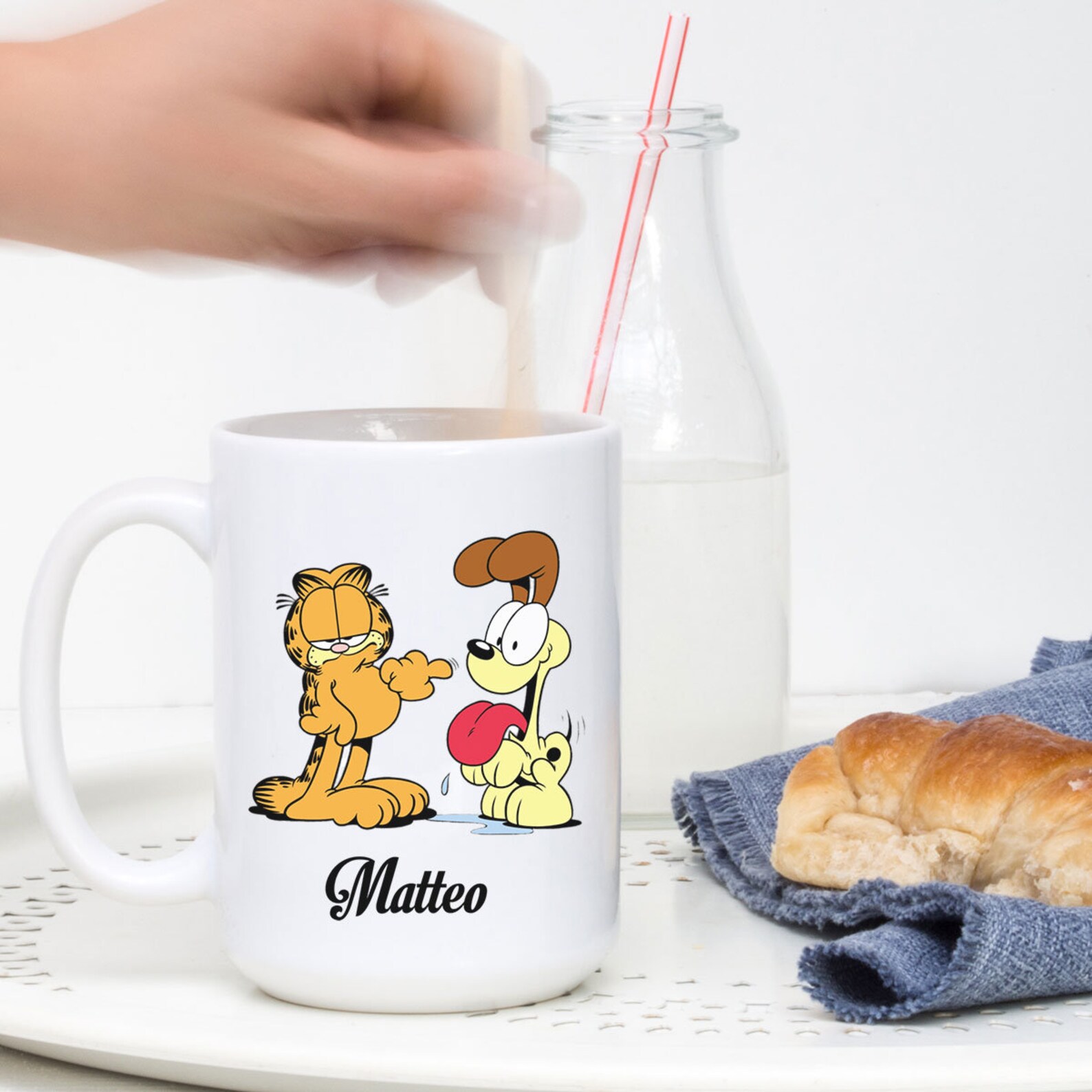 Garfield Mugs Personalized Garfield Mug Custom Name Mug Etsy