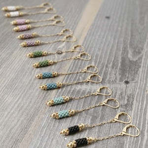 Seed bead threader earrings/ Nickel free/ Chain earrings