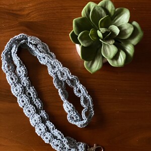 Light Blue Crochet lanyard | cotton lanyard/badge holder, keyring, keycard