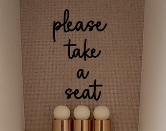 Funny Bathroom Sign: 'Please Take a Seat' Metal Wall Art