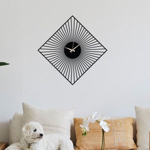 Rectangle Clock for Wall, Modern Metal Wall Clock, Office Clock, Kitchen Clock