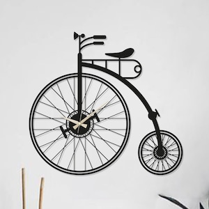 Bicycle Clock for Wall, Metal Kitchen Clock, Retro Clock, Vintage Wall Clock