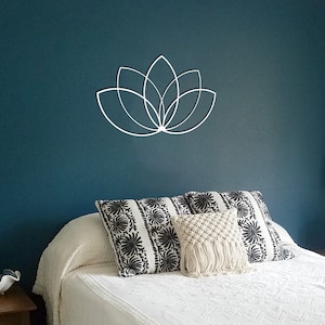 White Lotus Wall Decor, Lotus Flower Decor for Yoga Studio Gift, Lotus Flower Decor for Bedroom Wall