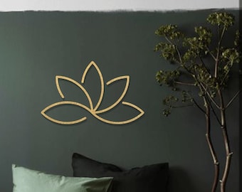 Gold Wall Decor, Gold Lotus Wall Art, Lotus Flower Decor