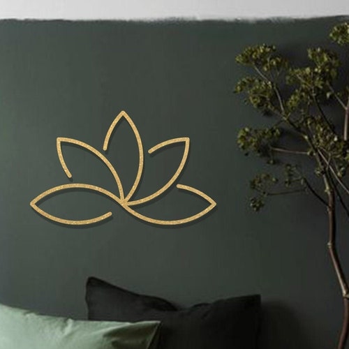 Gold Wall Decor Gold Lotus Wall Art Lotus Flower Decor Etsy