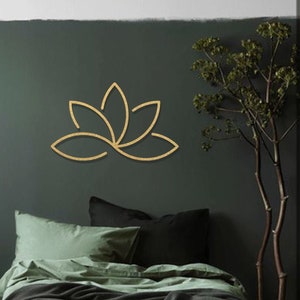 Gold Wall Decor, Gold Lotus Wall Art, Lotus Flower Decor