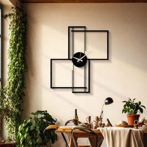 Metal Unique Wall Clock for Living Room, Modern Office Clock