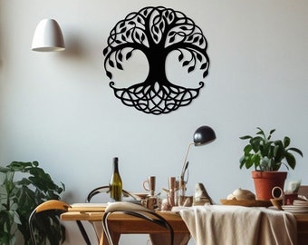 Celtic Tree of Life Metal Wall Art: Spiritual Home Decor