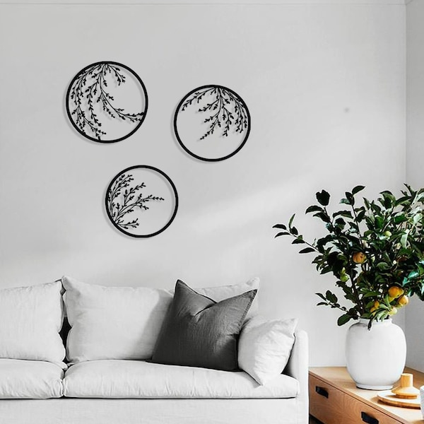 Round Metal Wall Art Etsy