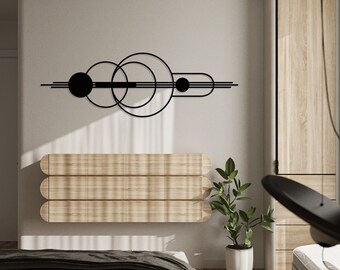 Minimalist Metal Wall Art: Geometric Shapes Line Decor
