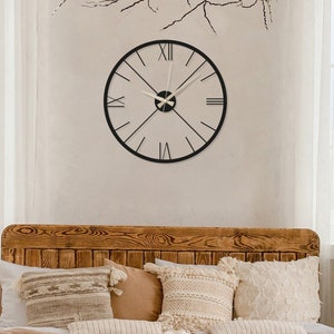 Oversized Metal Wall Clock: Modern Minimalist Decor
