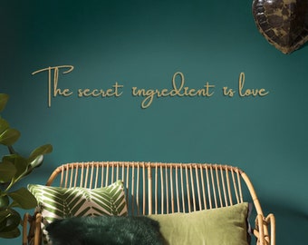 Secret Ingredient is Love Wall Sign, Gold Metal Sign, Gold Wall Letters