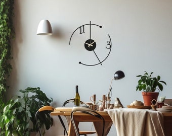 Minimalist Metal Wall Clock, Modern Wall Clock, Over the Bed Wall Clock
