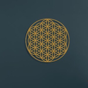 Gold Flower of Life Metal Wall Art: Yoga Studio Decor