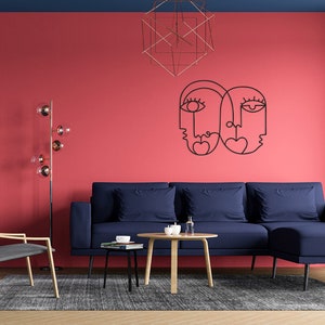 Modern Metal Line Art for Office Decor, Minimal Line Art Drawing for ...