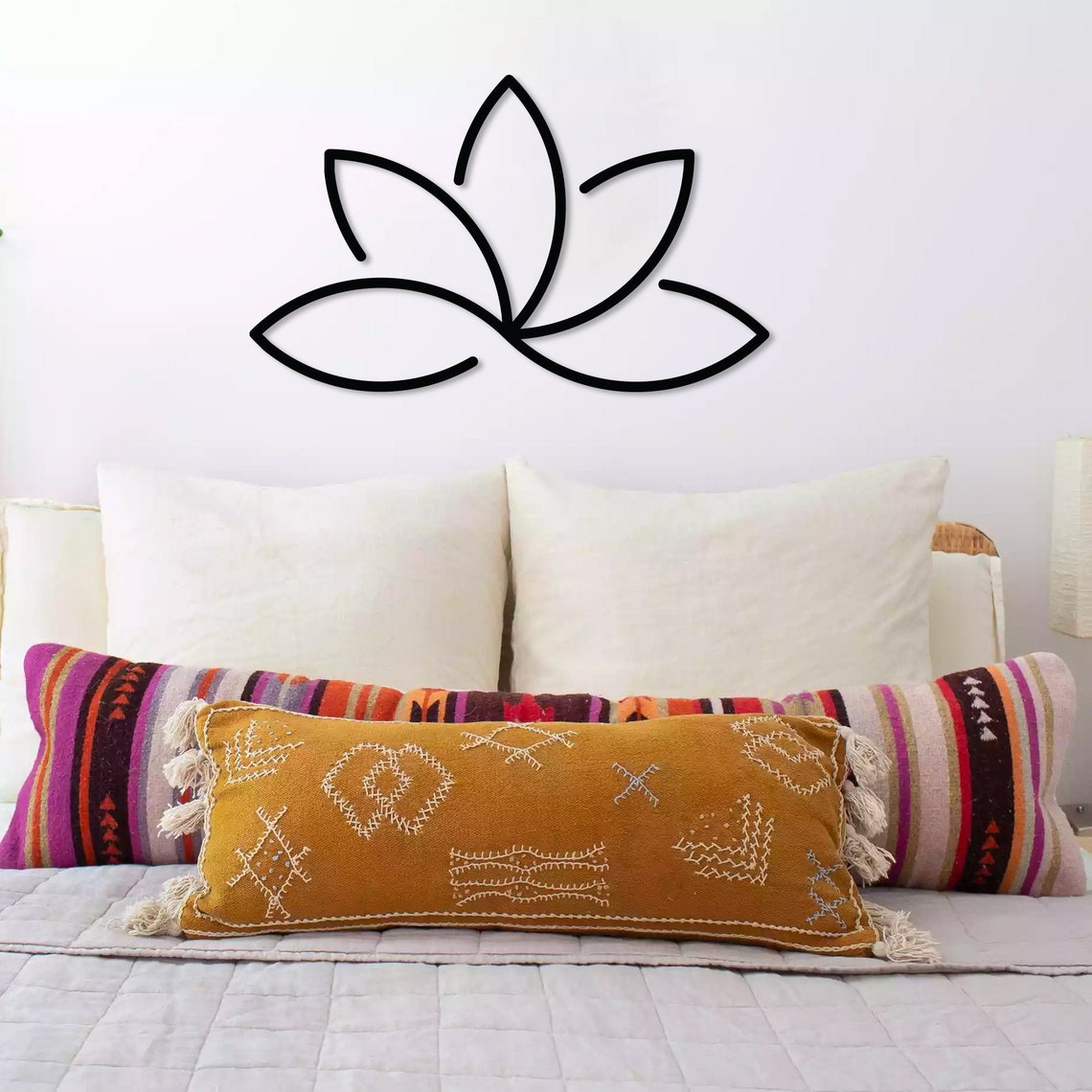 Lotus Wall Decor Modern Lotus Flower Wall Art Living Room Etsy