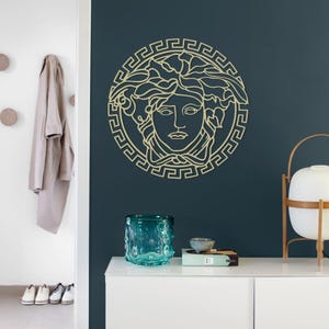 Gold Medusa Metal Wall Art, Gold Wall Decor, Greek Mythology Art, Round Medusa Wall Decor, Metal Wall Decor