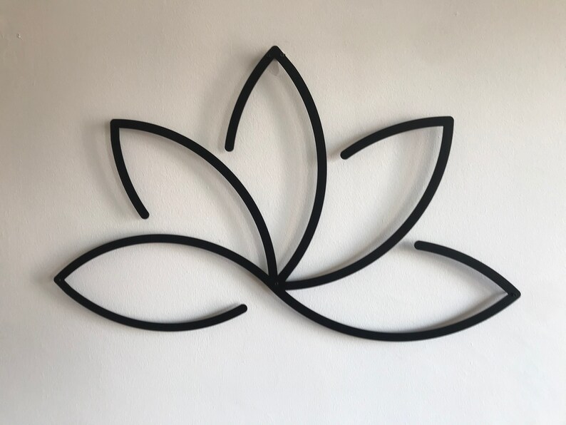Lotus Wall Decor Modern Lotus Flower Wall Art Living Room Etsy