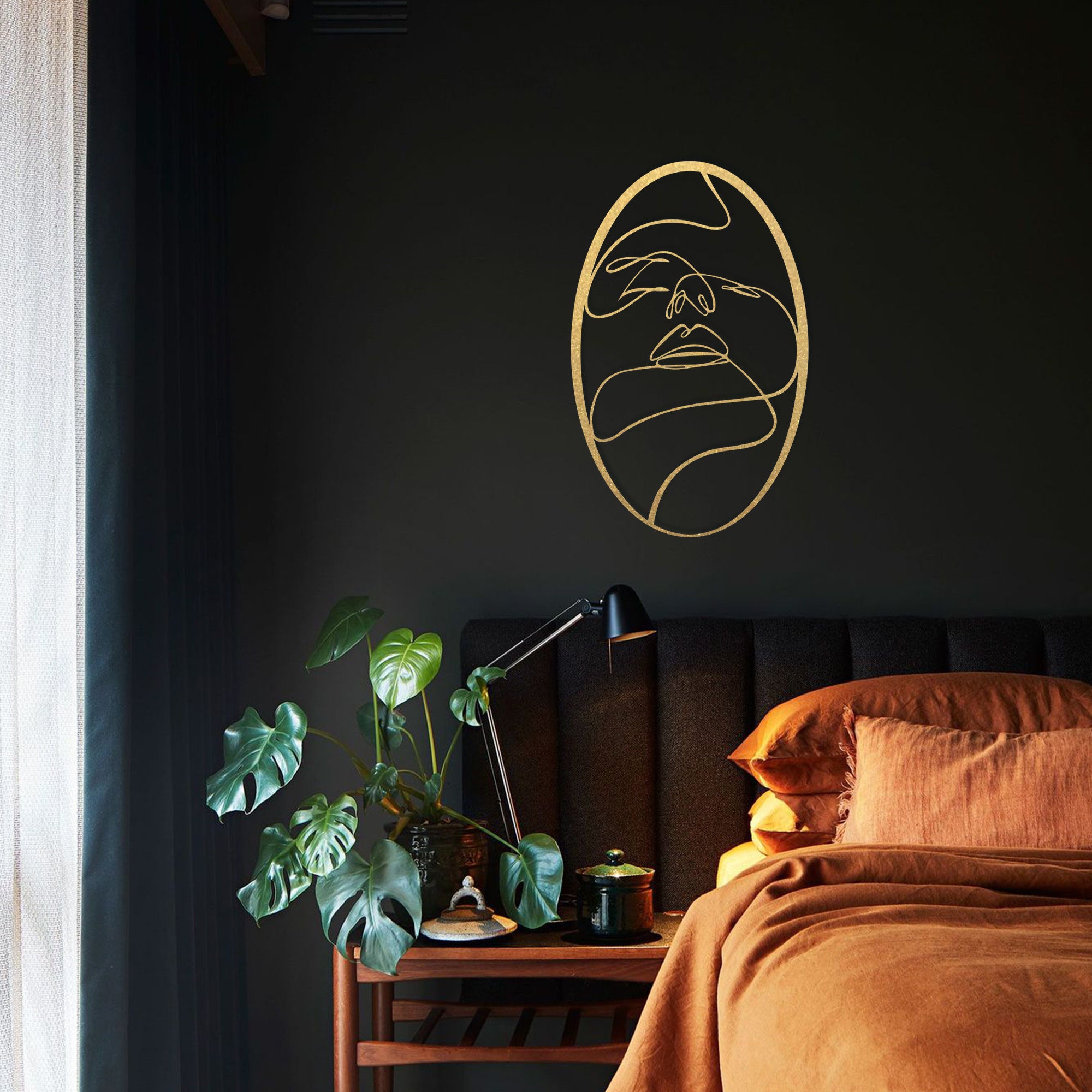 Single Line Art Gold Wall Decor One Line Gold Wall Art for - Etsy