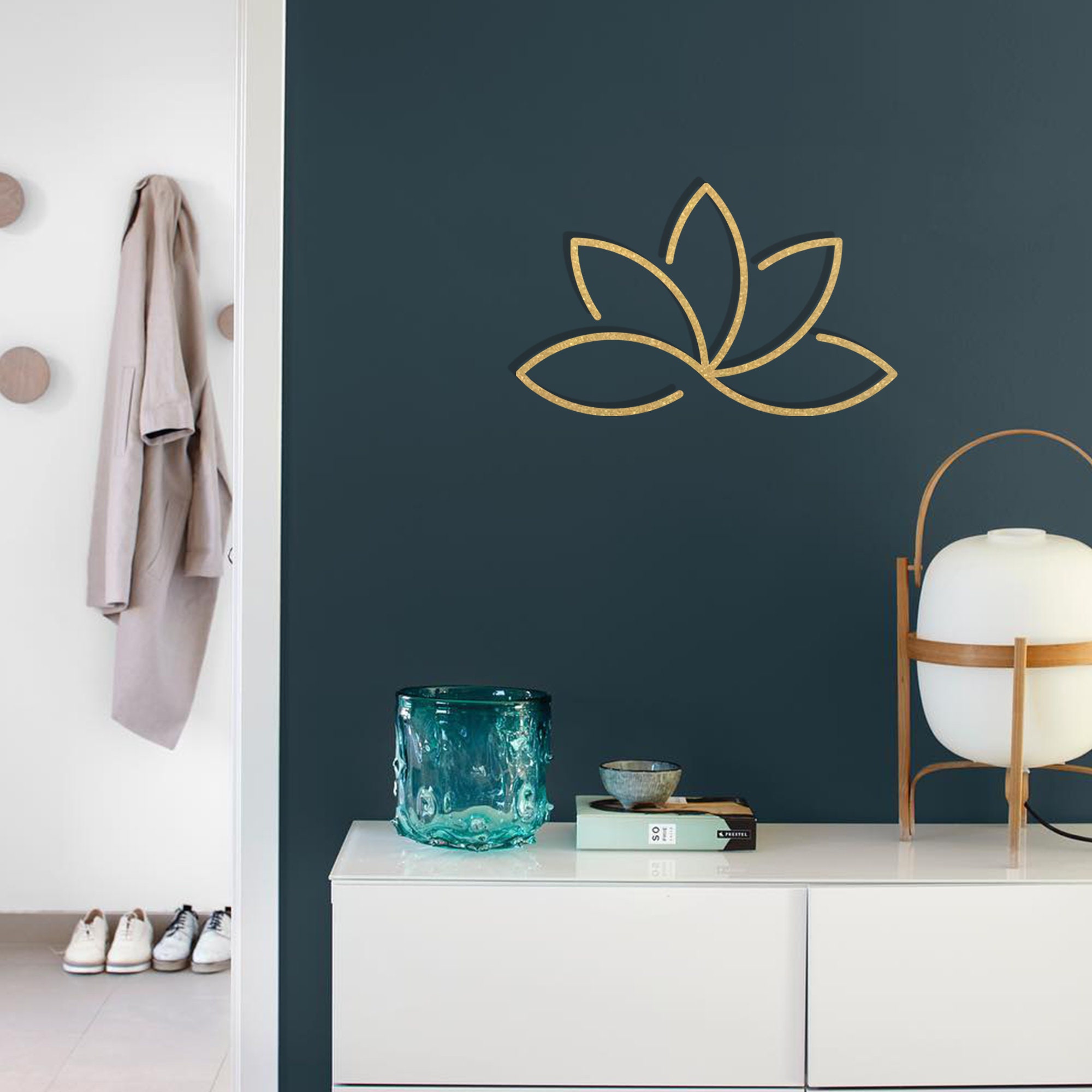 Gold Wall Decor Gold Lotus Wall Art Lotus Flower Decor Etsy