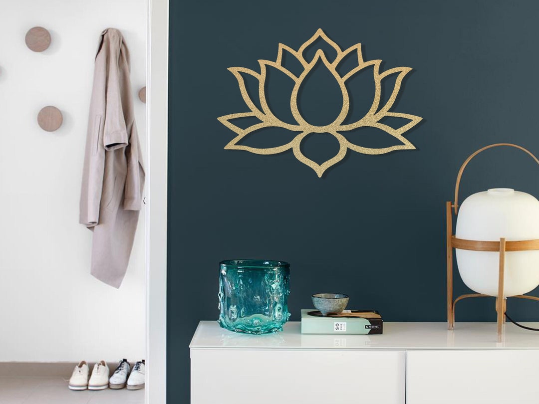 Gold Lotus Flower Metal Wall Art, Lotus Wall Art for Yoga Studio Decor ...