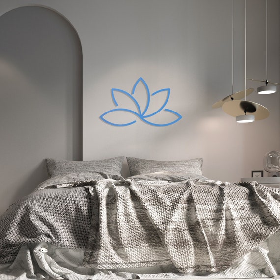 Blue Lotus Wall Decor Blue Lotus Flower Wall Decor Metal Etsy