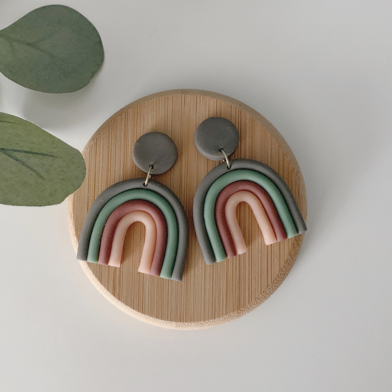 The Multi Bow Multi Rainbow Polymer Clay Earrings Etsy