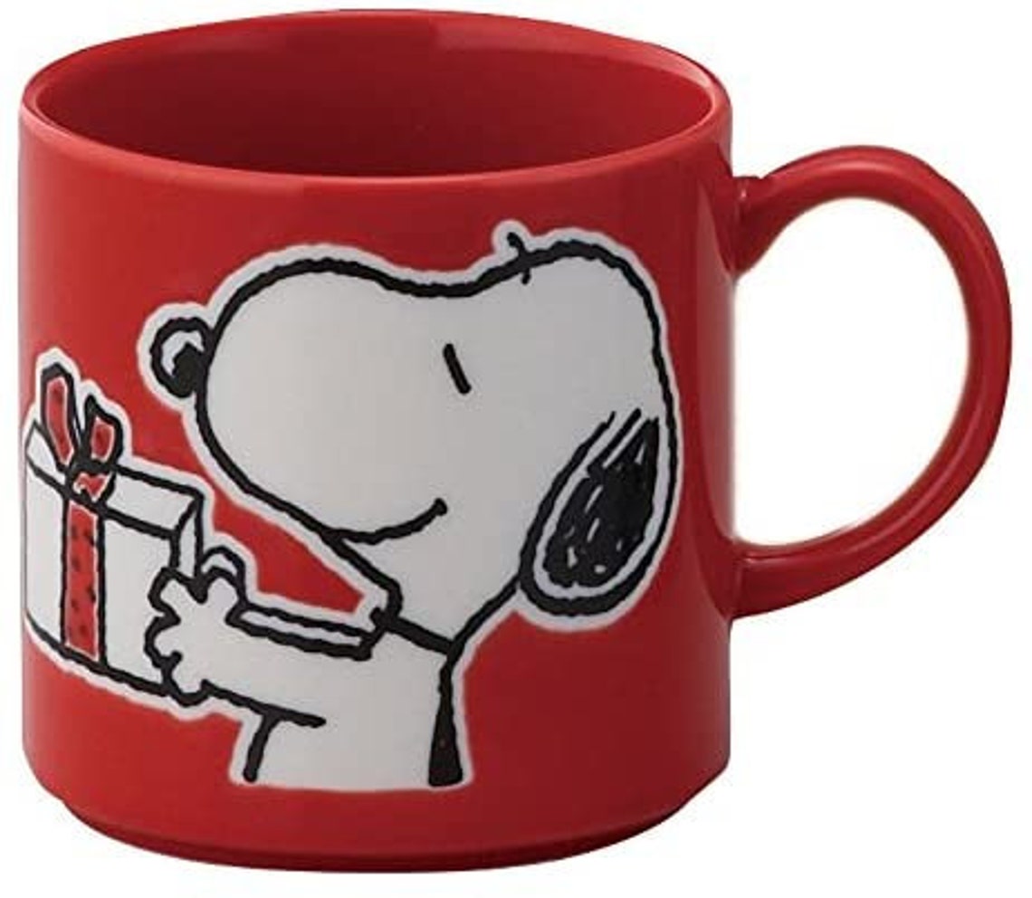 PEANUTS Snoopy colorful mug 350ml Happy Holiday pattern with Etsy