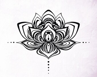 Download Lotus Outline Etsy