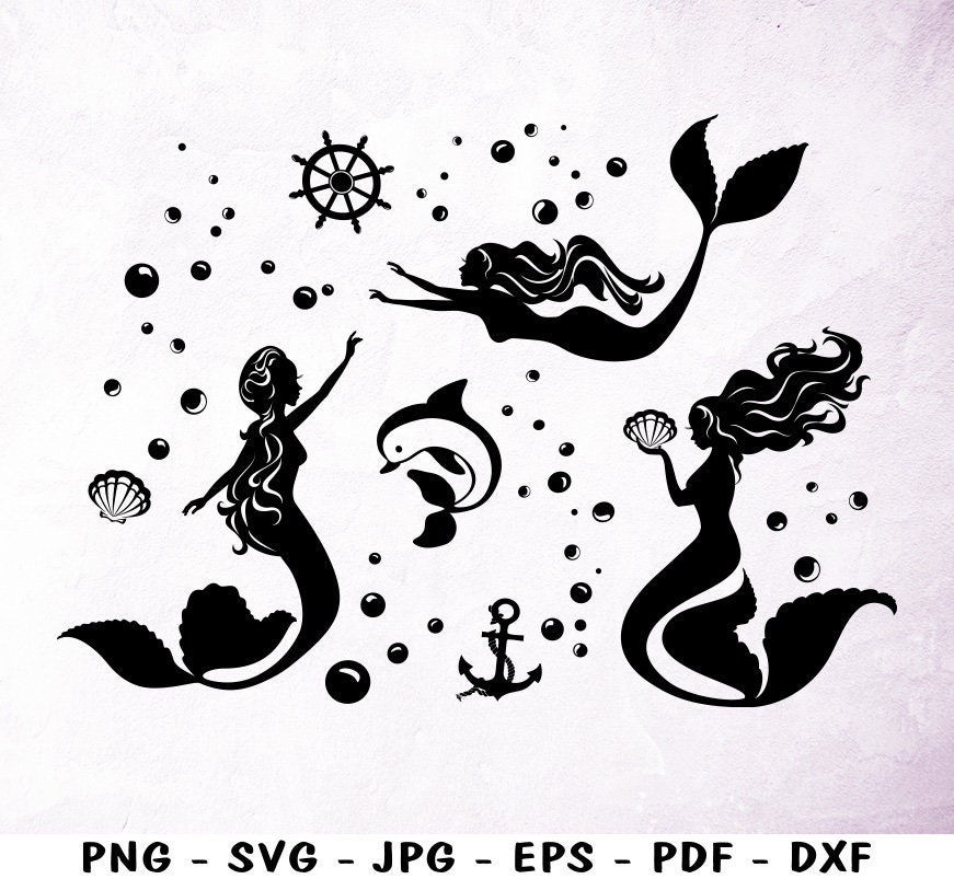 Free Free Mermaid Print Svg 14 SVG PNG EPS DXF File