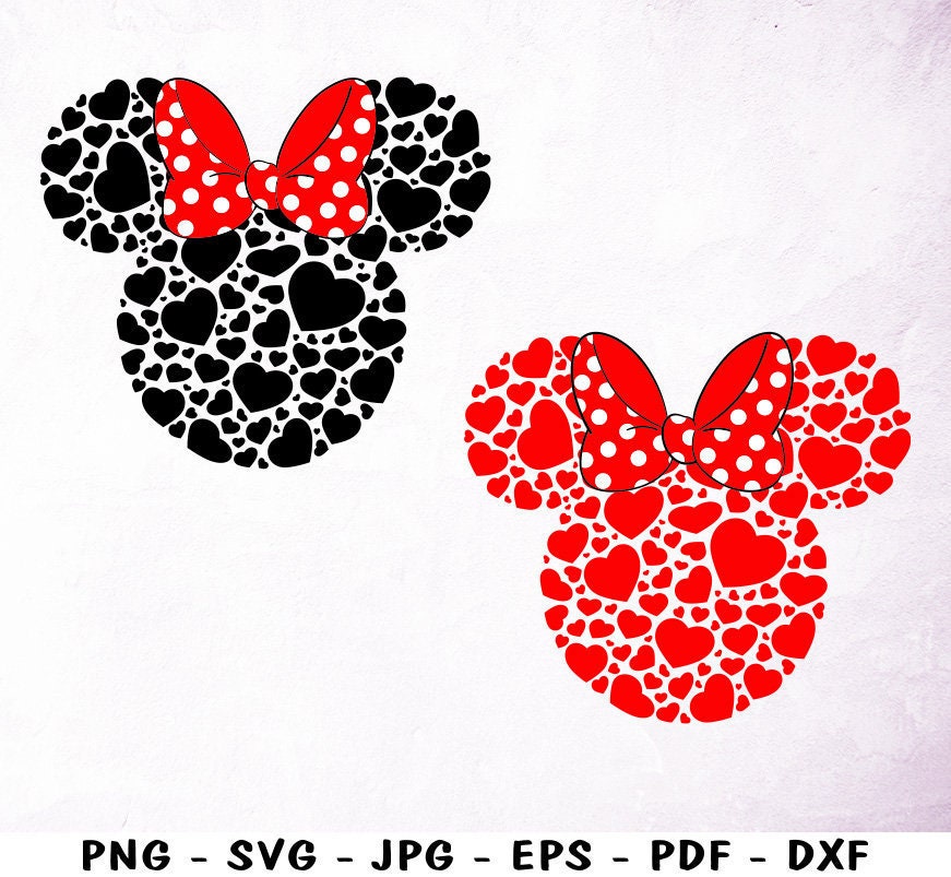 Download Heart Svg Mickey Kids Valentine's Day Svg Minnie Mouse | Etsy
