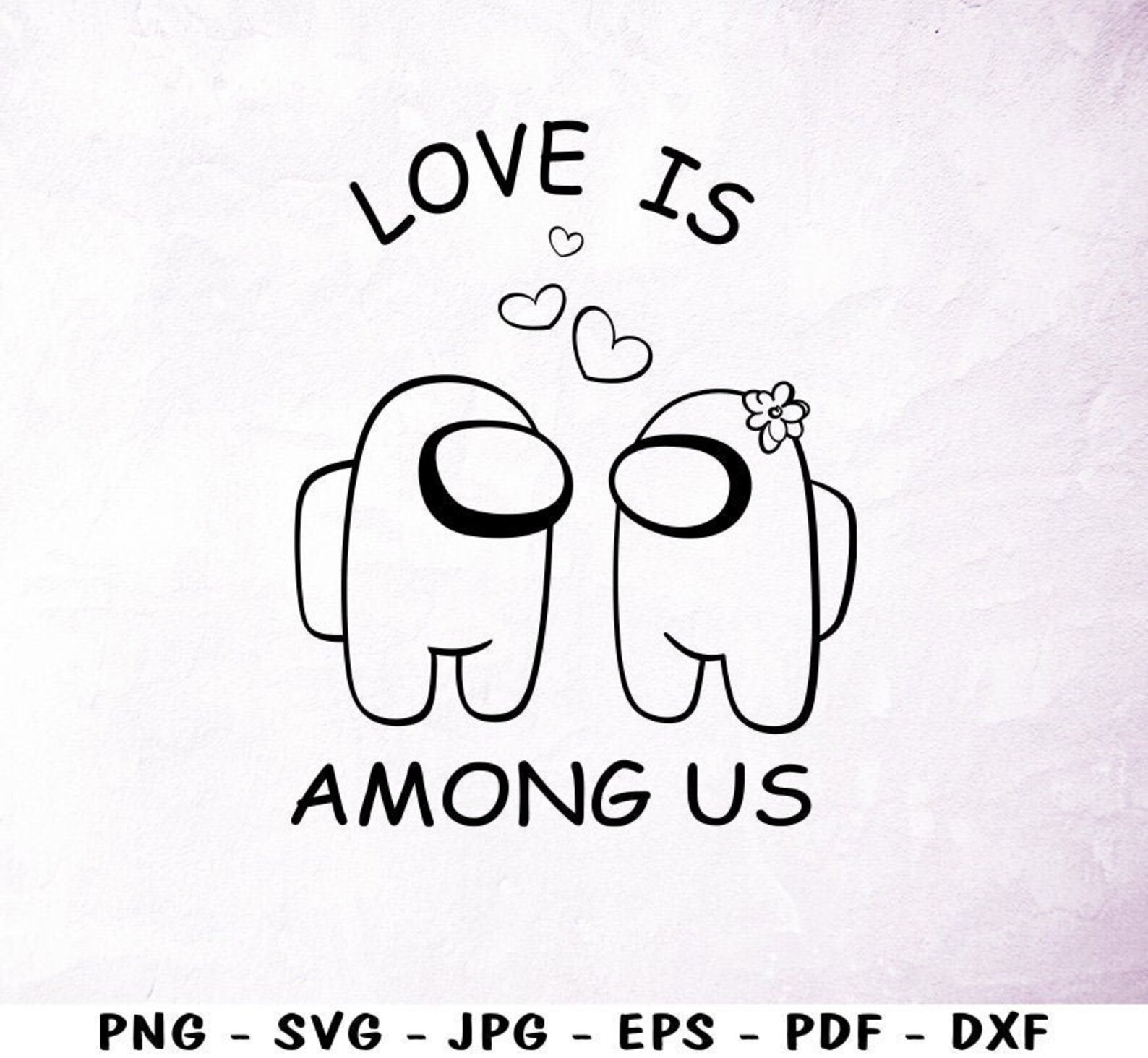 Download Among Us Svg Love is Among Us Digital file Among Us Print | Etsy