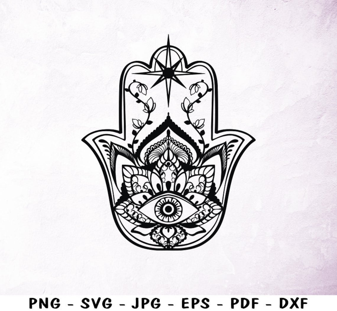 Hamsa svg boho hamsa print png mandala svg hamsa pattern | Etsy