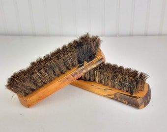 Pair of Vintage Brushes, Brown and Black Vintage Brushes Primitive Farmhouse Decor