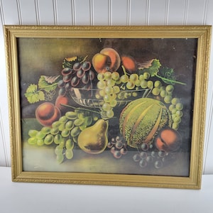 Vintage Still Life Fruit Painting, Antique Fruit Print in Frame - Etsy