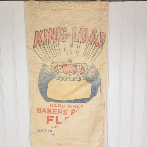 Vintage Flour Sack, King Loaf Flour Sack