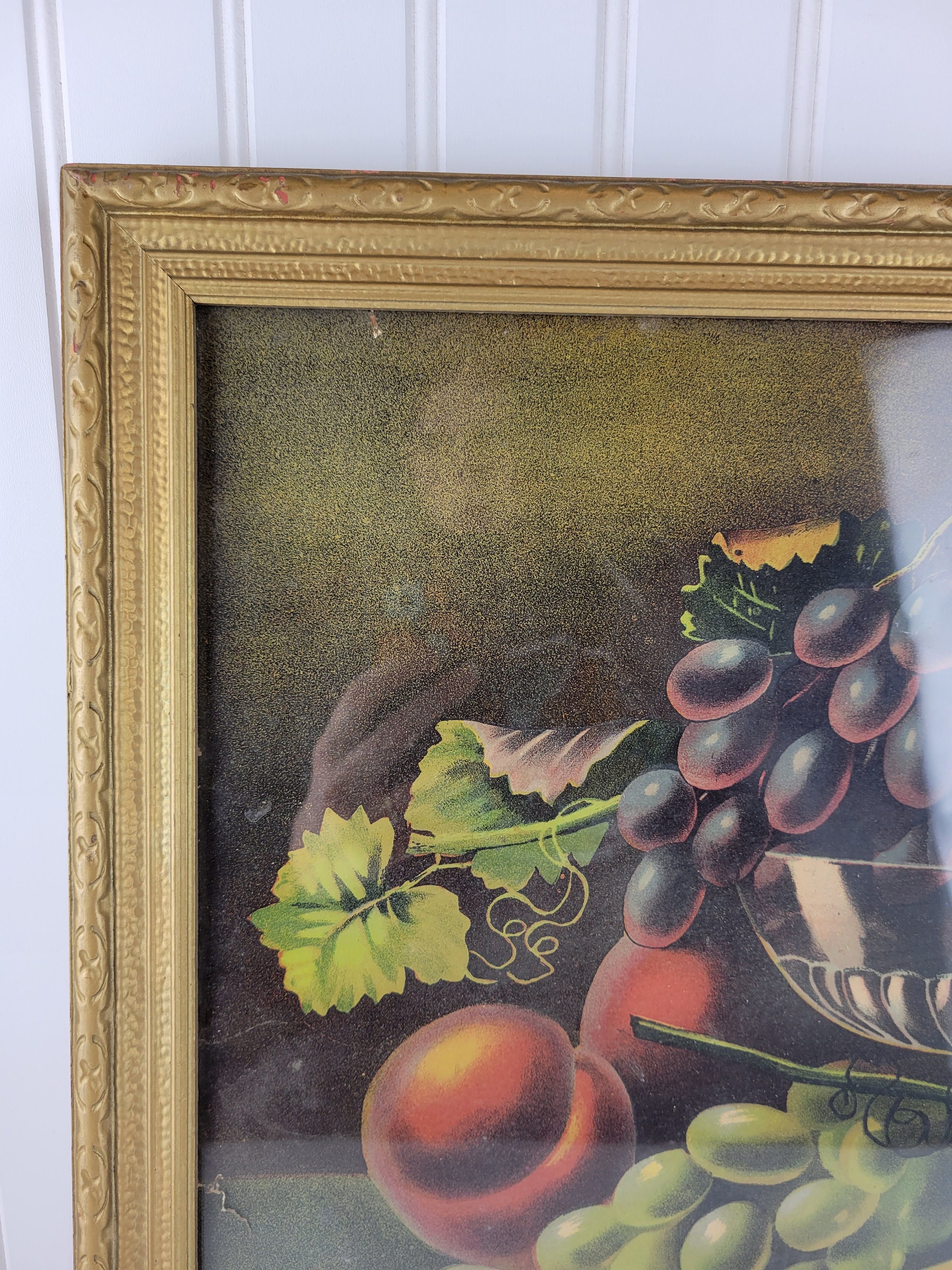 Vintage Still Life Fruit Painting Antique