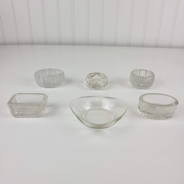 Vintage Salt Cellars, Glass Salt Dishes