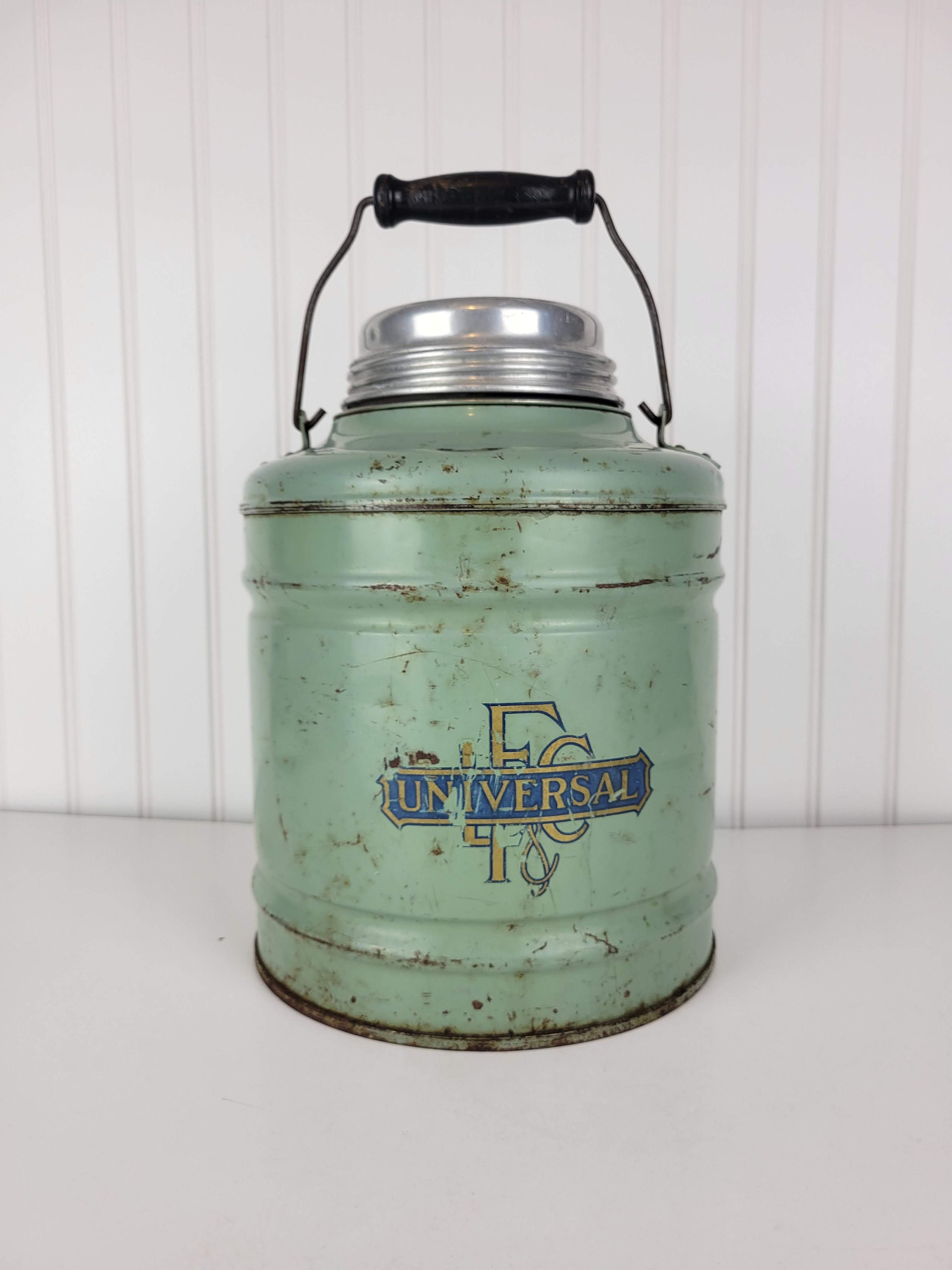 Vintage Thermos One Gallon Green Water Jug Spigot Drink Picnic Cooler