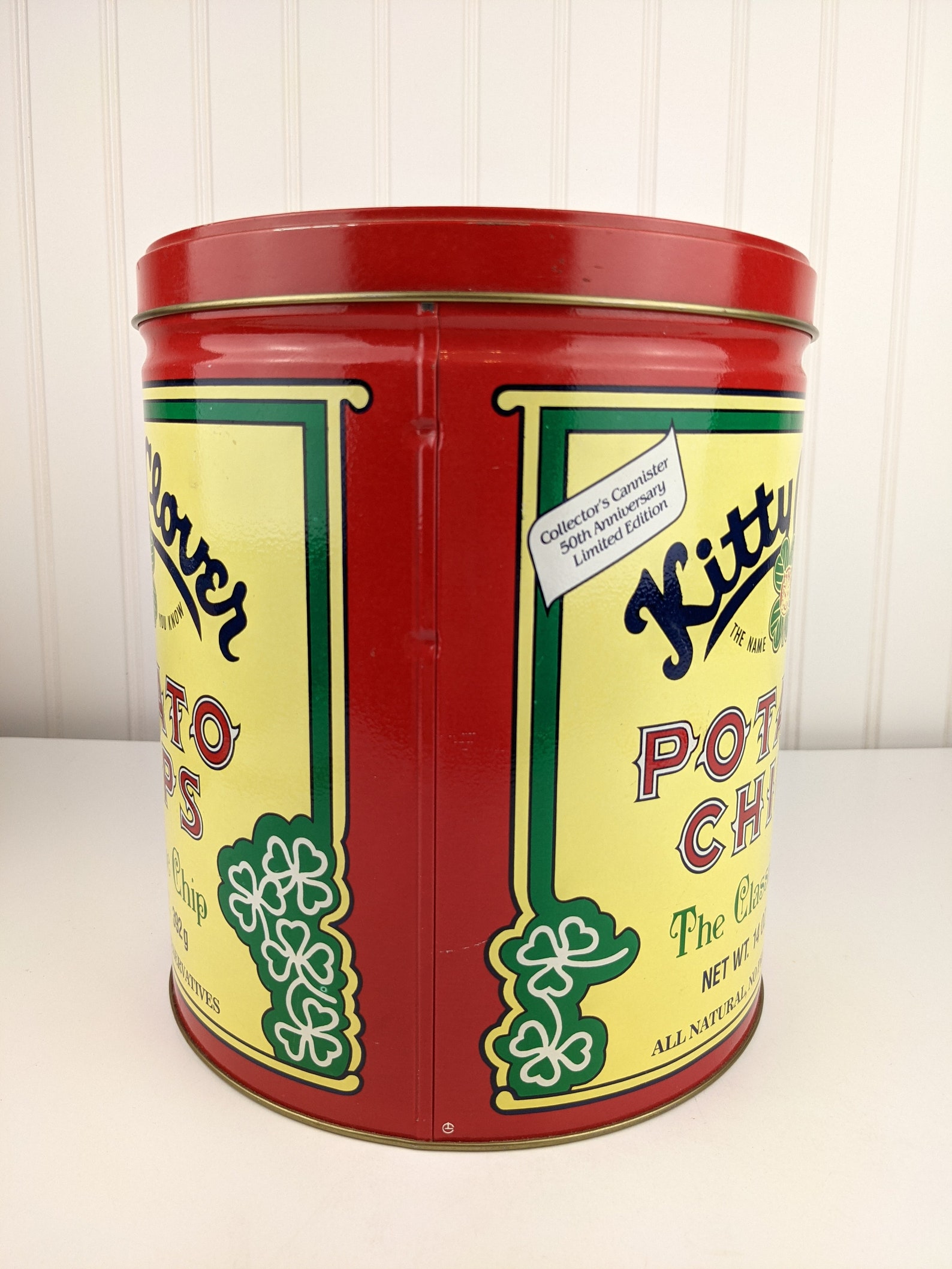 Kitty Clover Potato Chips Tin Collector's Cannister 50th Etsy