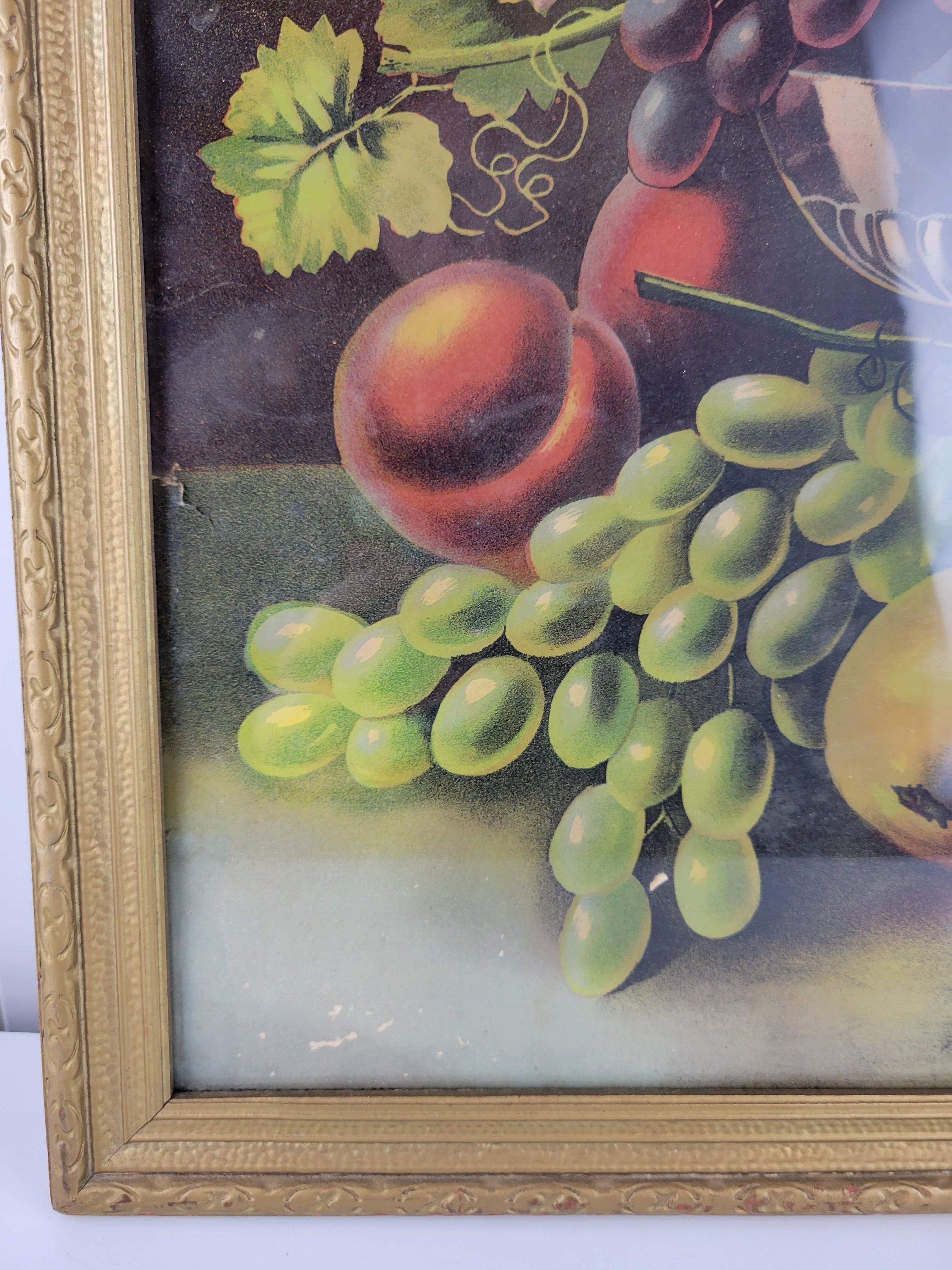 Vintage Still Life Fruit Painting Antique