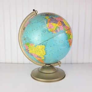 Vintage Blue Globe on Stand, Vintage Large World Globe