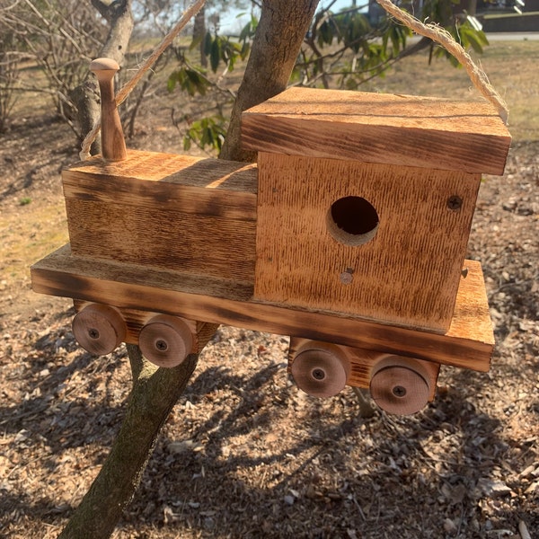 Train Engine Birdhouse,Train,Country Decor,Rustic Decor, Amish Handmade Birdhouse,Garden Decor, Farmhouse Decor, birdhouse outdoor