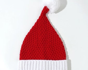 Luxus-Strickmütze für Weihnachtsmänner, Weihnachts-Vintage-inspirierte Mütze, Luxus-Weihnachtsmann-Beanie-Hut, Erwachsene passende Weihnachtsmütze