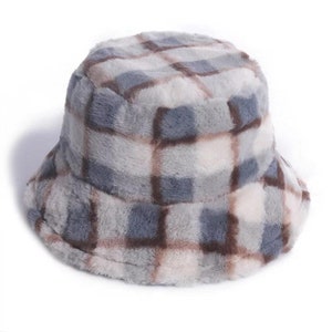 Vintage Plaid Bucket Hat | Gingham checkered Bucket Hat| Brown, Blue bucket hat | LE CHIC LADY