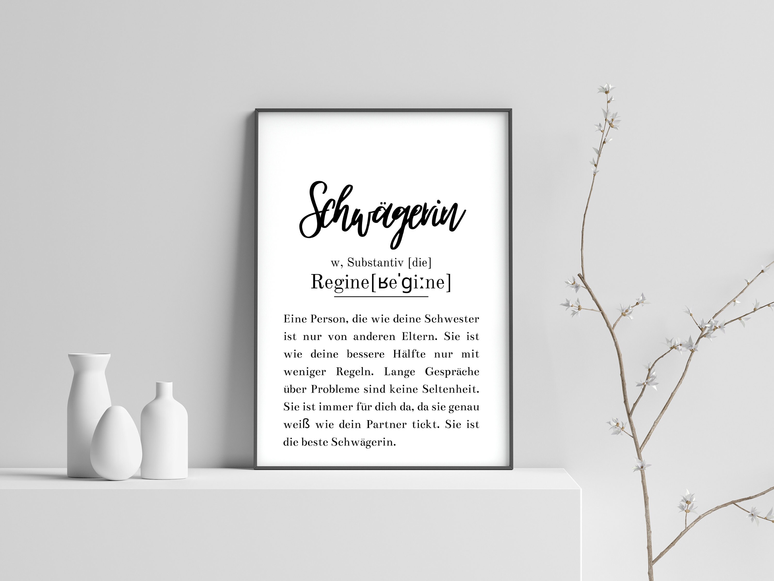 Poster Schwägerin Definition Geschenk Baby Etsy